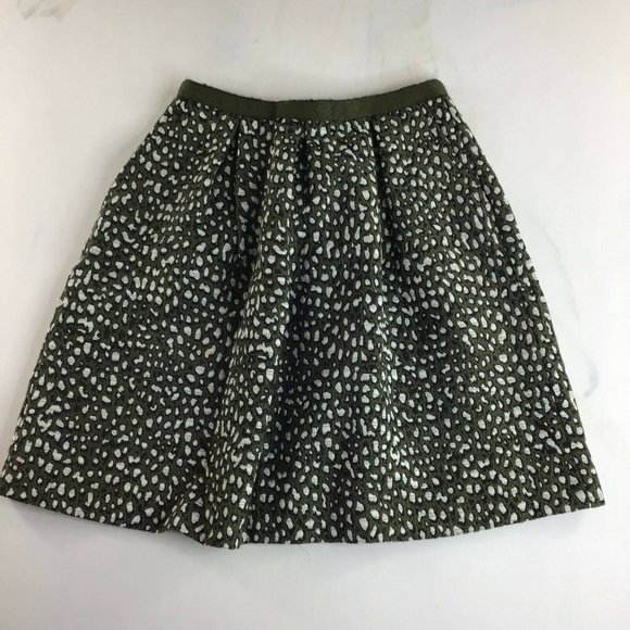 NWT CARACTERE Women's Black White Leopard Pockets Mini A Line Skirt Size 8 - Picture 1 of 10